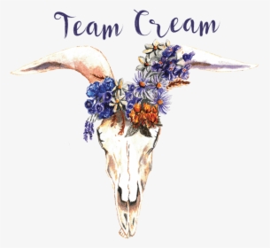 Goat Skull Floralfinalmerge - Floral Design, HD Png Download, Transparent PNG