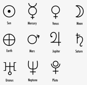 Lesson Planets In Astrology Bits - Alchemy Symbols For The Planets, HD Png Download, Transparent PNG