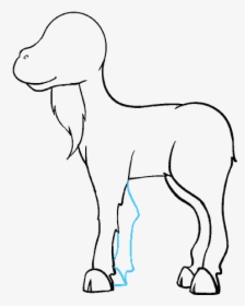 How To Draw A Cartoon Goat In A Few Easy Steps Easy - Outline Images Of Goat Cartoon, HD Png Download, Transparent PNG