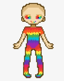 Rainbow Cancer Girl - Grid Minecraft Pixel Art, HD Png Download, Transparent PNG