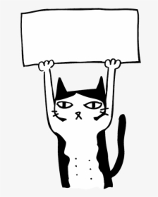 Cat, Illustration, Cartoon Character, Slogan - Protest Cat, HD Png Download, Transparent PNG
