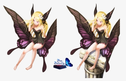 Butterfly Girl Anime Transparent, HD Png Download, Transparent PNG