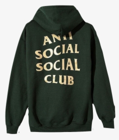 Transparent Anti Social Social Club Png - Anti Social Social Club Green Gold Hoodie, Png Download, Transparent PNG