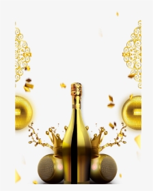 Champagne Bottle Download Transparent Png Image - Golden Champagne Bottle Png, Png Download, Transparent PNG