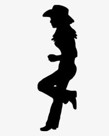 Transparent Cowgirl Up Clipart - Leaning Cowgirl Silhouette, HD Png Download, Transparent PNG