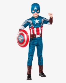Retro Captain America Kids Muscle Costume - Costume Captain America Enfant, HD Png Download, Transparent PNG
