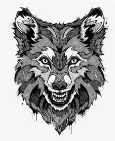 Andreas Preis Drawing Fox , Png Download - Wolf Black And White Tattoo Designs, Transparent Png, Transparent PNG