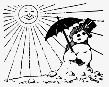 Melting Snowman Clipart Black And White, HD Png Download, Transparent PNG