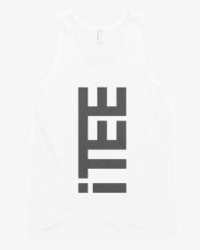 Itee White Vertical Logo Front Fine Jersey Tank Top - White Tank Top Jersey, HD Png Download, Transparent PNG