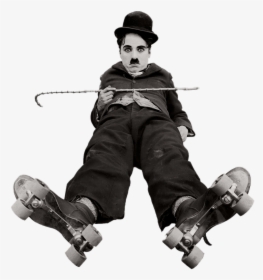 Charlie Chaplin On Roller Skates - Charlie Chaplin, HD Png Download, Transparent PNG