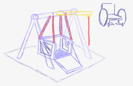 Wheelchair Swing Sketch , Transparent Cartoons - Wheelchair Swing Sketch, HD Png Download, Transparent PNG