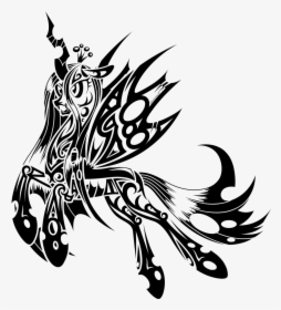 Line Art Tattoo Pony Rarity - Queen Chrysalis Tattoo, HD Png Download, Transparent PNG