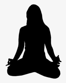 #silhouette #black #people #woman #yoga Op Courtesy - Yoga Pose Clipart Female, HD Png Download, Transparent PNG