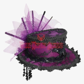 Steampunk Mini Purple Lace Top Hat - Burlesque Hat, HD Png Download, Transparent PNG