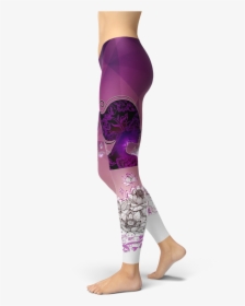 Girl Silhouette Lotus Flower Leggings Ombre Yoga Gym - Sportswear, HD Png Download, Transparent PNG