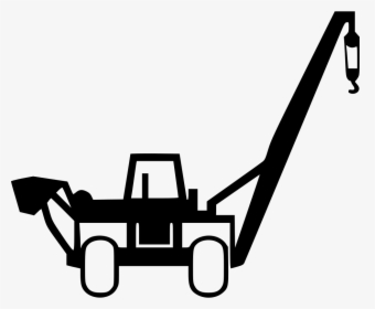 Transparent Black And White Backhoe Clipart - Pipe Layer Clipart, HD Png Download, Transparent PNG