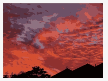 Sunset Over Houses - Painting, HD Png Download, Transparent PNG