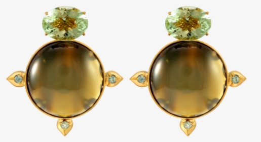 Gold Earrings With Andosolite And Green Sapphires - Earrings, HD Png Download, Transparent PNG