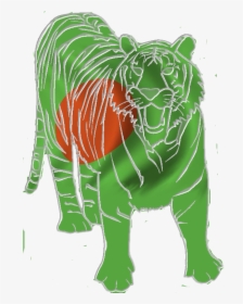 Bengal Tiger Bangladeshi Flag, HD Png Download, Transparent PNG
