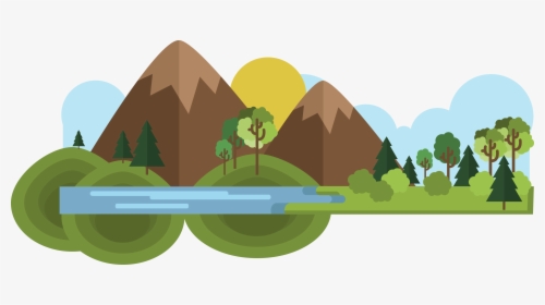 Vector Hills Illustrator - Mountain And Water Clipart, HD Png Download, Transparent PNG