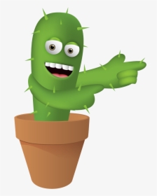 Pointing Aside Cactus - Cartoon, HD Png Download, Transparent PNG