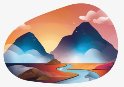 Mountains Gradient Color Gradient Design Opacity Texture - Illustration, HD Png Download, Transparent PNG