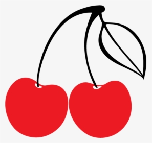 Transparent Cherry Pie Clipart - Cherry Black And White, HD Png Download, Transparent PNG
