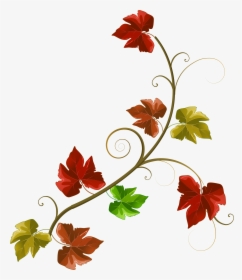 Autumn Leaves Decoration Clipart Png Image - Red And Green Flower Clipart, Transparent Png, Transparent PNG
