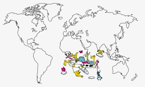 Mapa Mundi Na Decoração Infantil - Geography World Map Black And White, HD Png Download, Transparent PNG