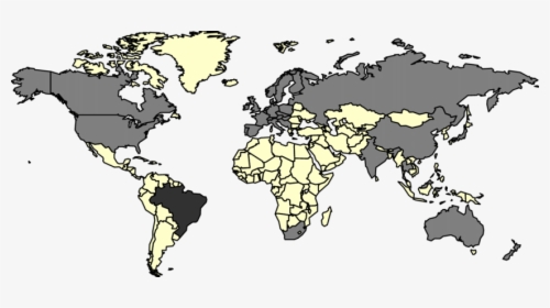 Mapa Mundi Mostrando Os Países Que Já Possuem Planos - World Map Template, HD Png Download, Transparent PNG