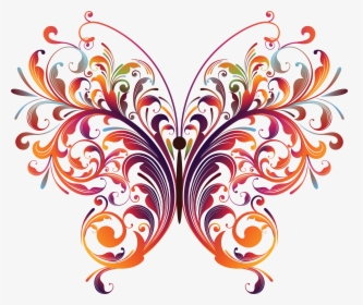 Vector Graphic Flower And Butterfly - Vector Arts Free Download, HD Png Download, Transparent PNG
