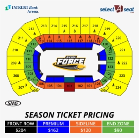 Wichita Force Seating Chart Season Tickets - Intrust Bank, HD Png Download, Transparent PNG
