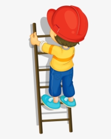 Personnages Illustration Individu Personne - Boy Climbing Ladder Clipart, HD Png Download, Transparent PNG