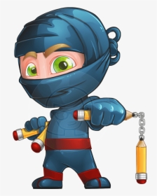 Ninja Warrior Cartoon Vector Character Aka Toshi - نعم بالكوري, HD Png Download, Transparent PNG