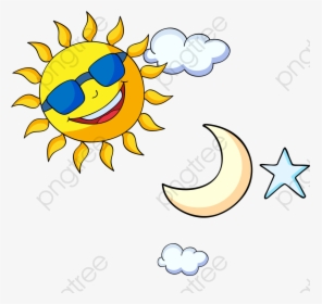Moon Sun Stars Smiling Sun Clipart Black And White Hd Png Download Transparent Png Image Pngitem