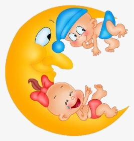 Baby Girl And Boy On Moon Cartoon Clip Art Images - Sleeping Baby Clipart  Moon, HD Png Download , Transparent Png Image - PNGitem