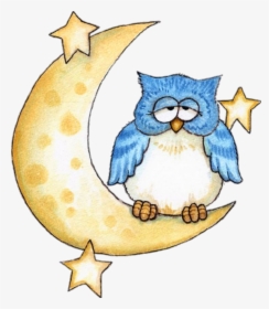 #ftestickers #clipart #cartoon #moon #stars #owl #cute - Donde Duerme El Buho, HD Png Download, Transparent PNG