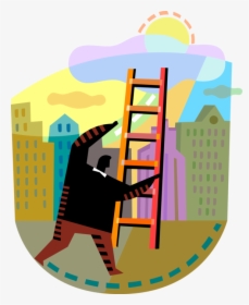 Vector Illustration Of Ambitious Businessman Climbs - Illustration, HD Png Download, Transparent PNG