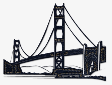 Golden Gate Bridge Clipart Black And White - Golden Gate Bridge Png Black, Transparent Png, Transparent PNG