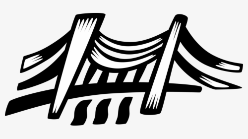 Vector Illustration Of Suspension Bridge Crosses Open, HD Png Download, Transparent PNG