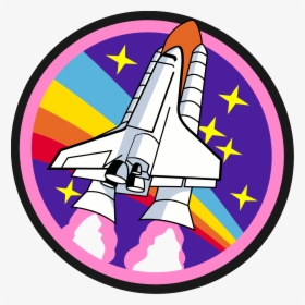 Rainbow Rocket Badge Clip Arts - Spaceship Stickers, HD Png Download, Transparent PNG