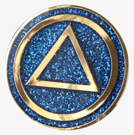 Aa Circle Triangle Logo Reflex Blue Glitter Gold Plated - Green Circle With Triangle Logo, HD Png Download, Transparent PNG