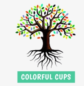 Colorful Cups - Transparent Family Tree Clipart, HD Png Download, Transparent PNG