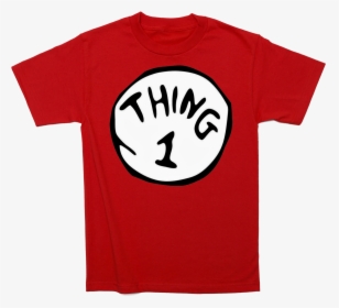 Dr Seuss Thing 1 And 2 Cat In The Hat Fancy Dress Adult - Kids Thing 1 Shirt, HD Png Download, Transparent PNG
