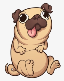 Clipart Dog Pug - Pug Cartoon, HD Png Download, Transparent PNG