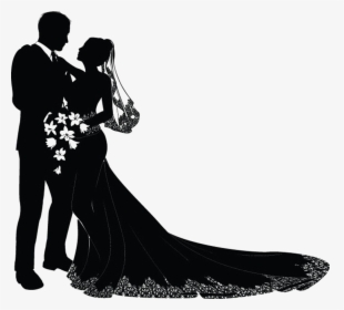 Bridegroom Silhouette Invitation Marriage Wedding Hd - Bride And Groom Design, HD Png Download, Transparent PNG