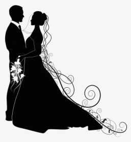 Groom And Bride Silhouette Png Download Image - Couple Silhouette Wedding Png, Transparent Png, Transparent PNG