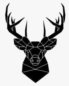 Deer Head, Geometric Ai File, Deer, Silhouette, Stag - Stag Silhouette Head Geometric, HD Png Download, Transparent PNG