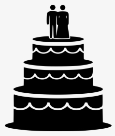 Wedding Cake Frosting & Icing Torte Clip Art - Silhouette Wedding Cake Clipart, HD Png Download, Transparent PNG