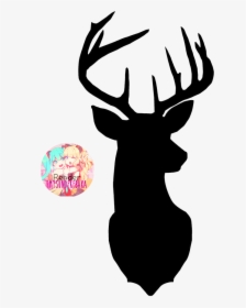 Reindeer Stencil Antler Silhouette - Deer Head Drawing Outline, HD Png Download, Transparent PNG